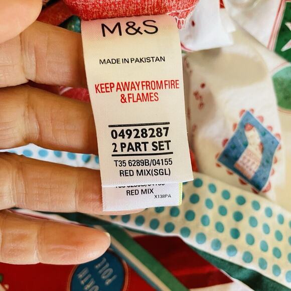 Marks & Spencer Christmas Duvet Cover Toddler Bed Reversible Naughty/Nice 52x76 - Picture 2 of 8